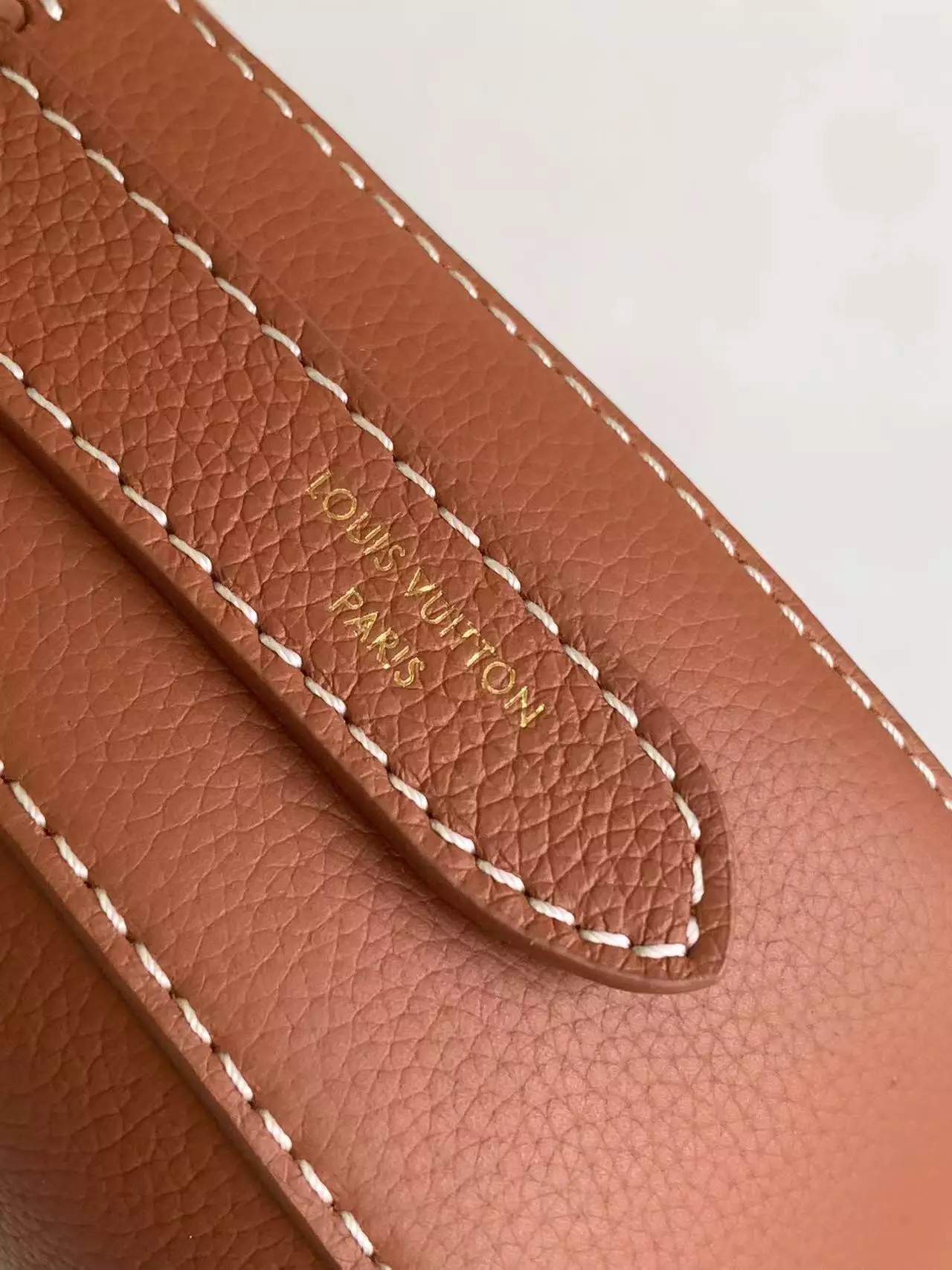 Low Key Shoulder Bag Cognac Brown Grained Calfskin