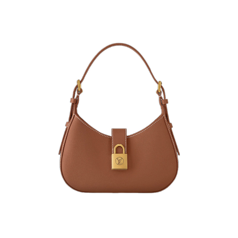 Low Key Shoulder Bag Cognac Brown Grained Calfskin