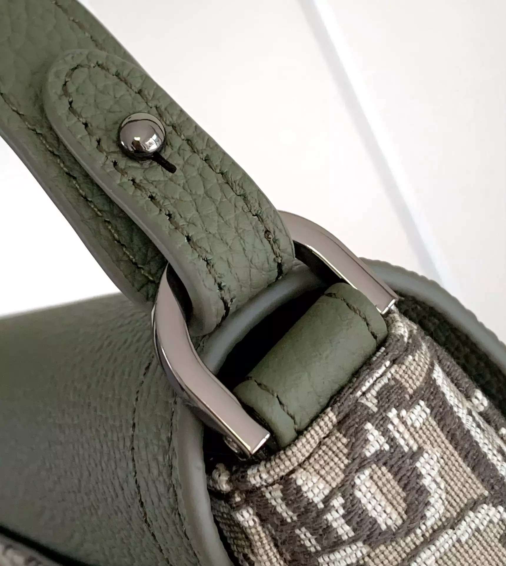 Mini Saddle Messenger Bag with Flap Khaki Dior Oblique Jacquard and Grained Calfskin