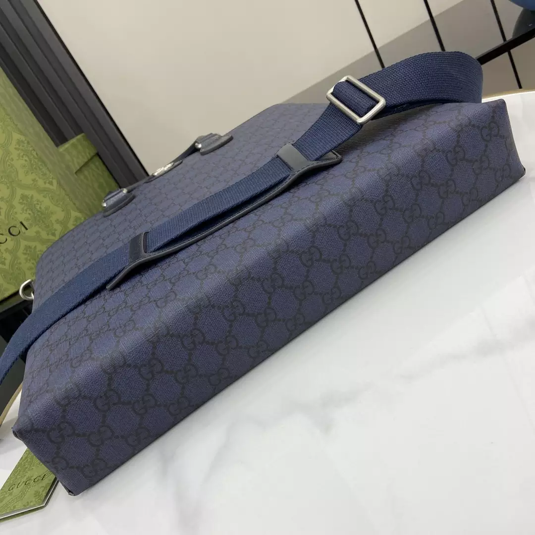 Ophidia GG Medium Tote Bag in Blue and Dark Blue GG Supreme