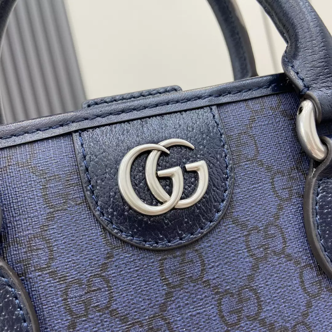 Ophidia GG Medium Tote Bag in Blue and Dark Blue GG Supreme