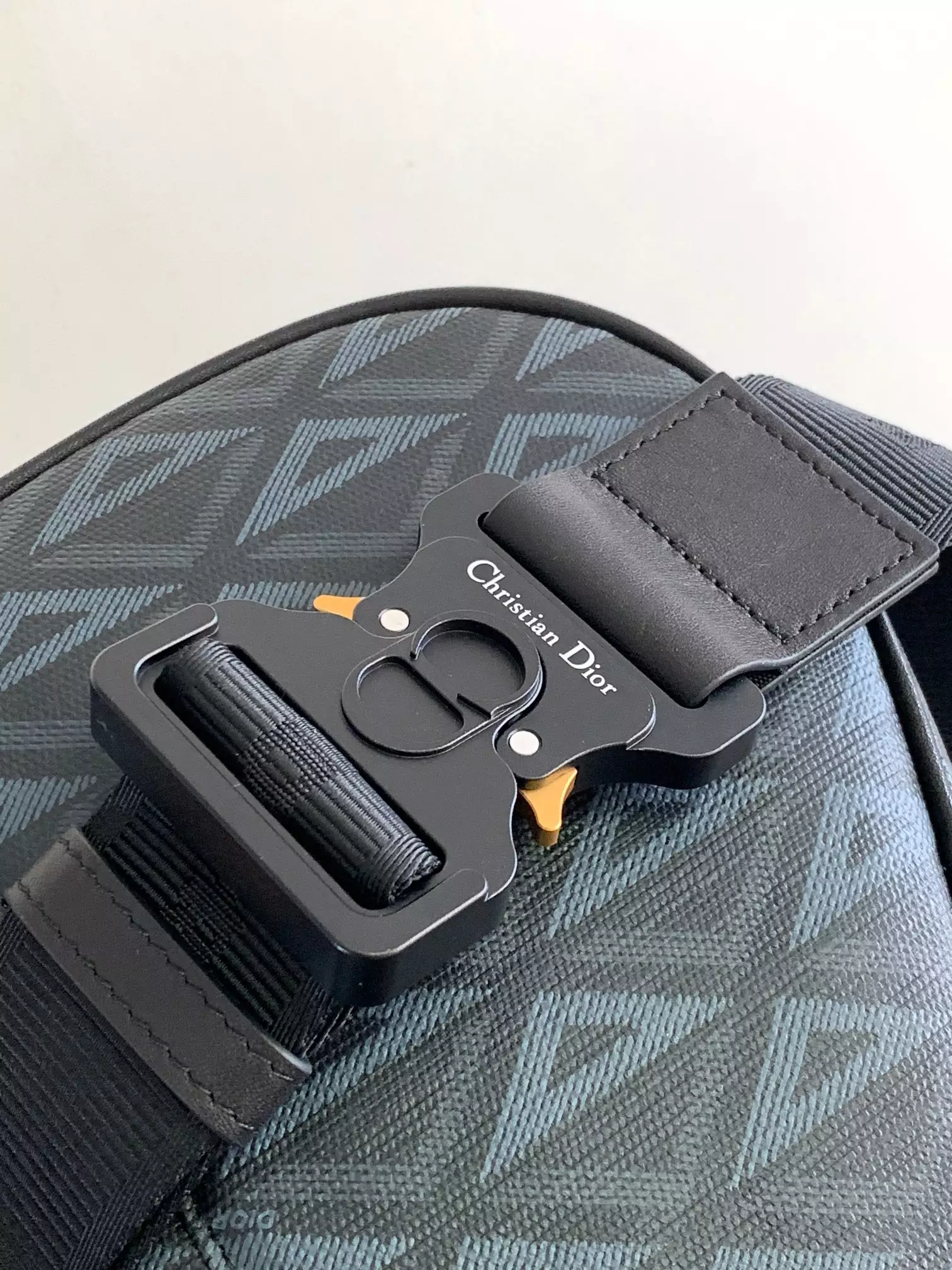 saddle bag black cd Di*m*nd canvas and black smooth calfskin