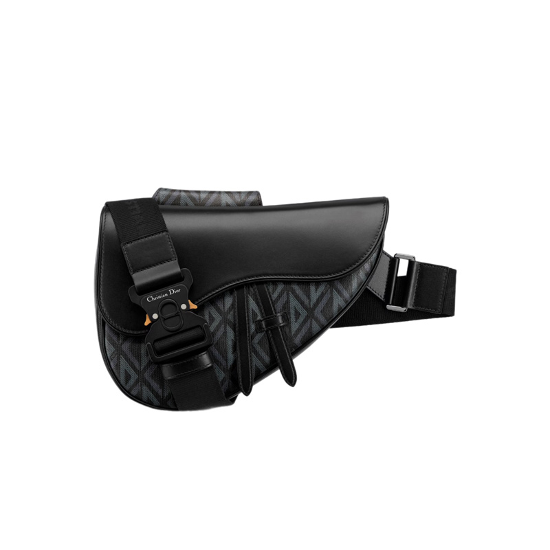 saddle bag black cd Di*m*nd canvas and black smooth calfskin