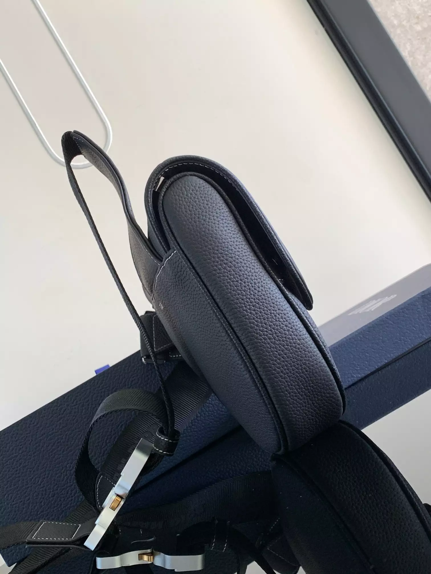 Saddle Bag Black Grained Calfskin - DB186