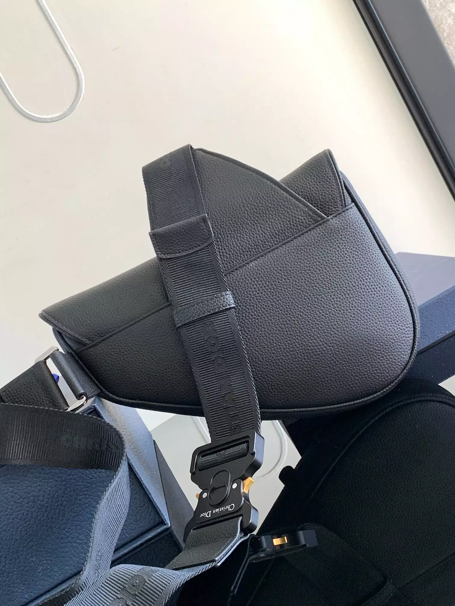 Saddle Bag Black Grained Calfskin - DB187