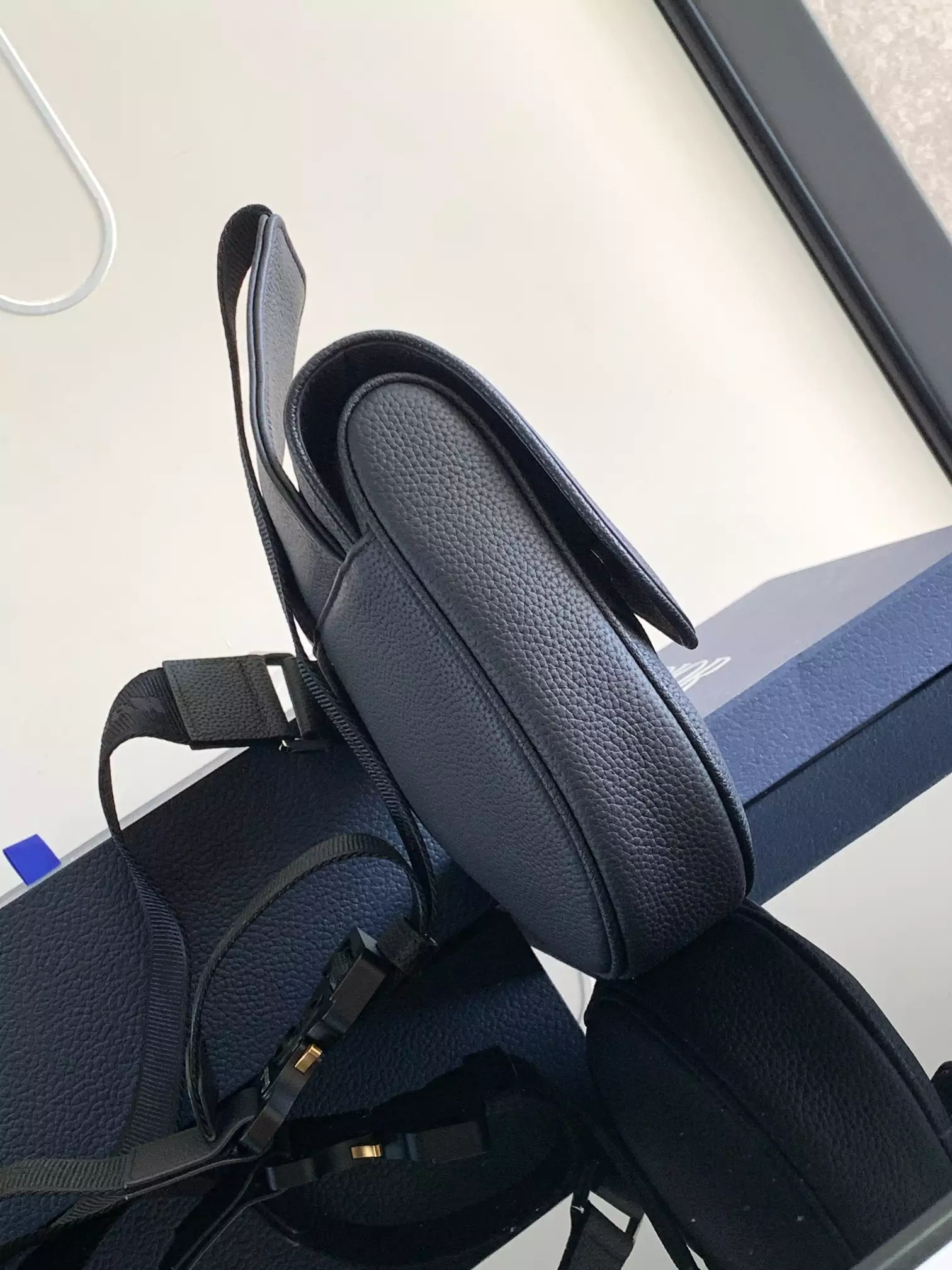 Saddle Bag Black Grained Calfskin - DB187