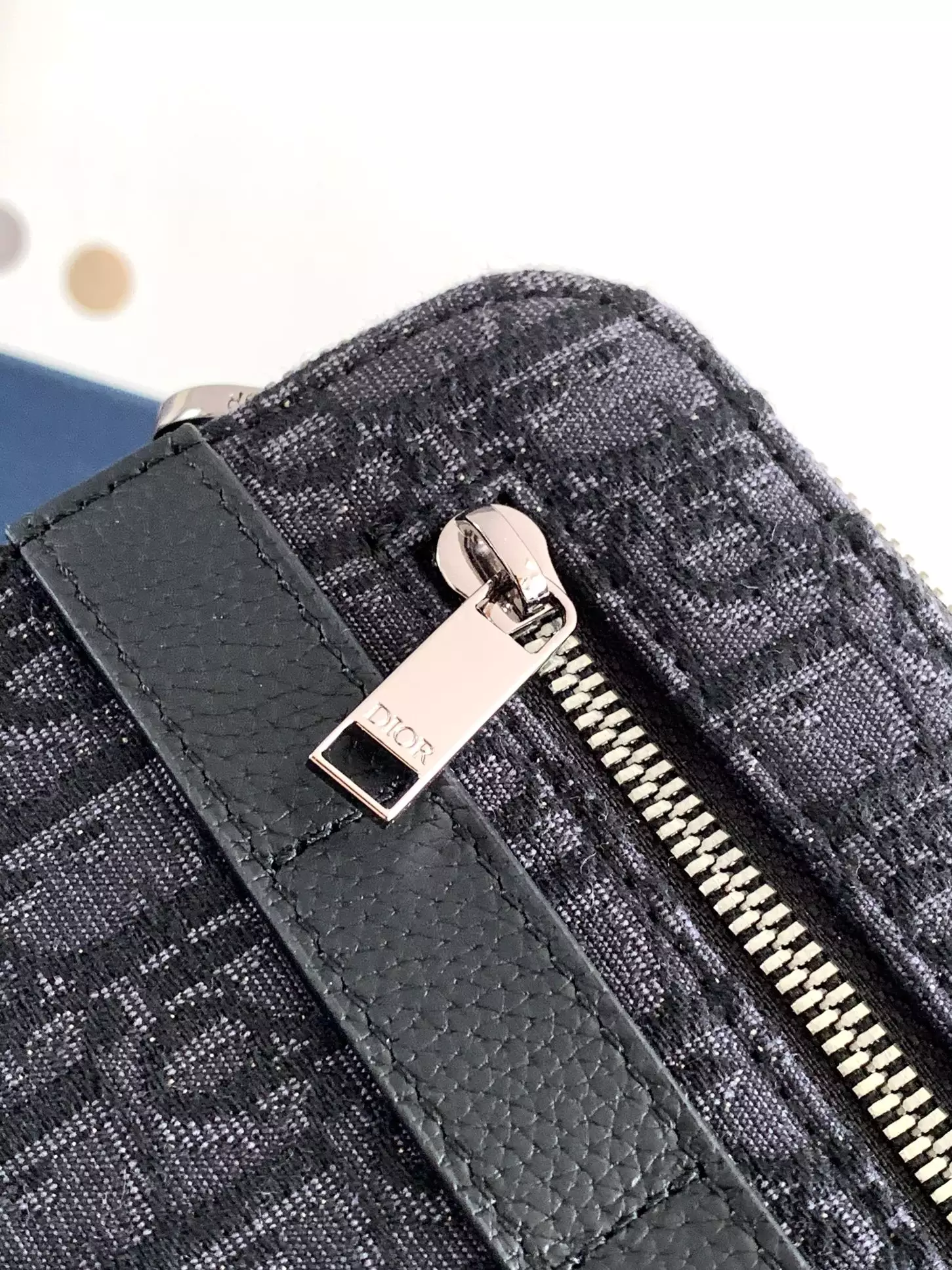 Safari Bag with Strap Black Dior Oblique Jacquard