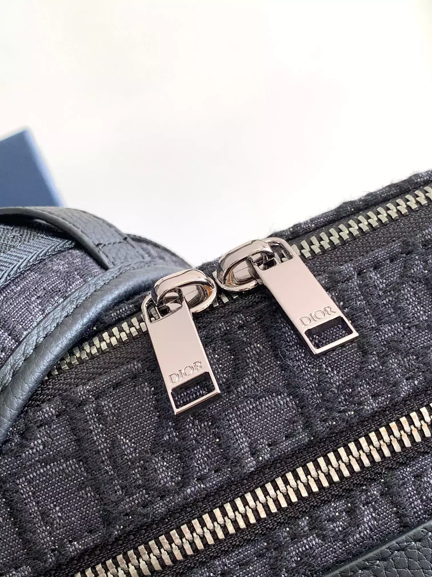 Safari Bag with Strap Black Dior Oblique Jacquard