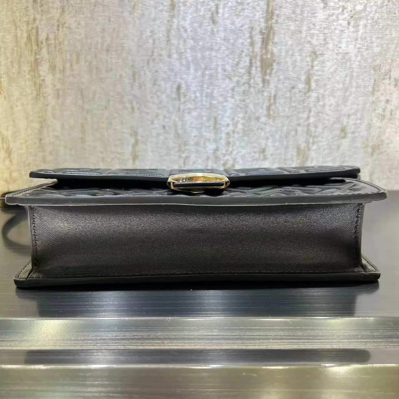 Wallet On Chain Baguette Black Nappa Leather