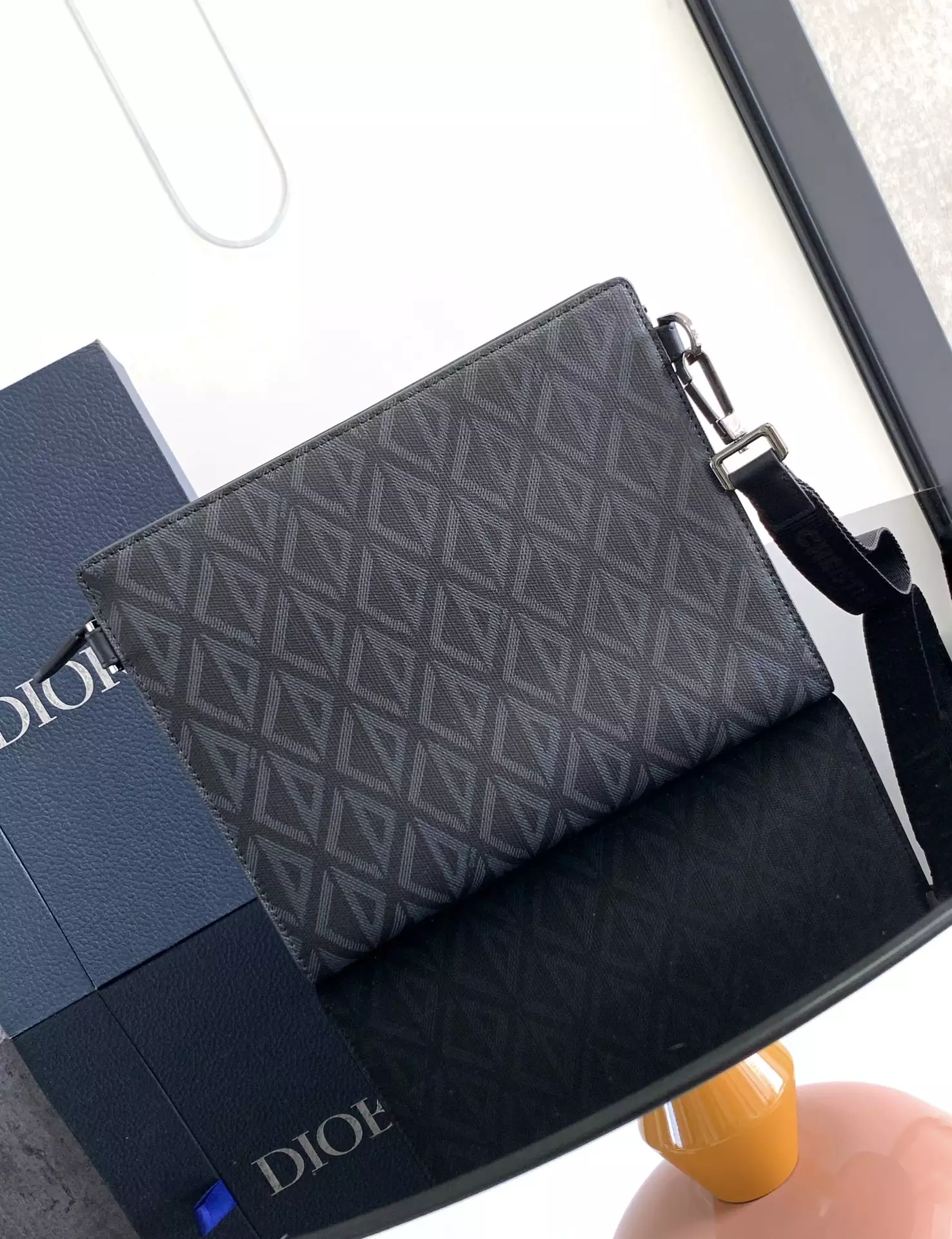 a5 triangle pouch black cd Di*m*nd canvas