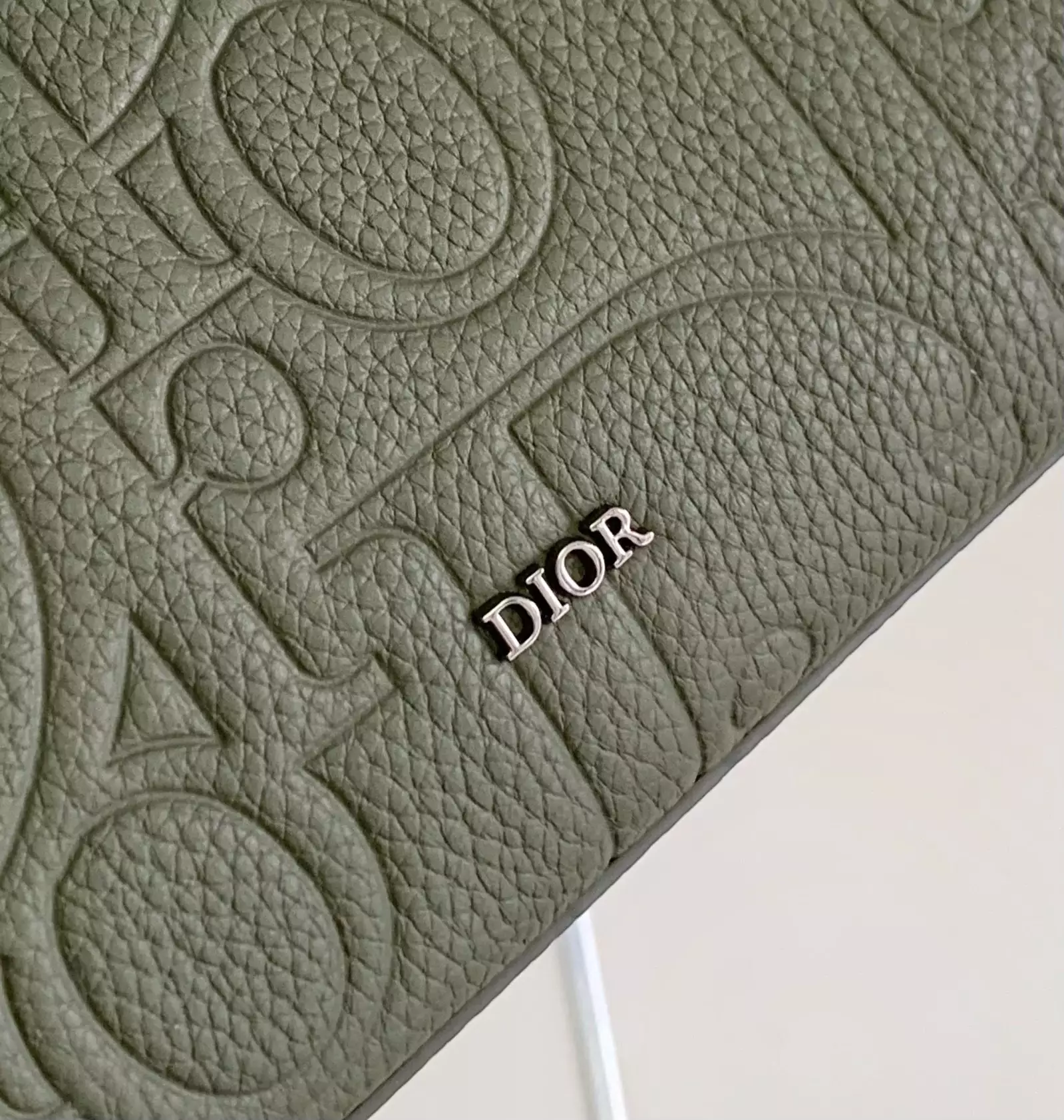 A5 Triangle Pouch Khaki Dior Gravity Leather