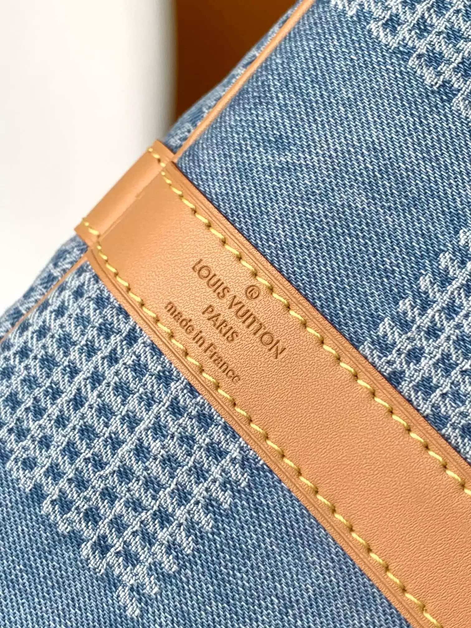 Keepall Bandoulière 50 Blue Damier Denim 3D Cotton Canvas