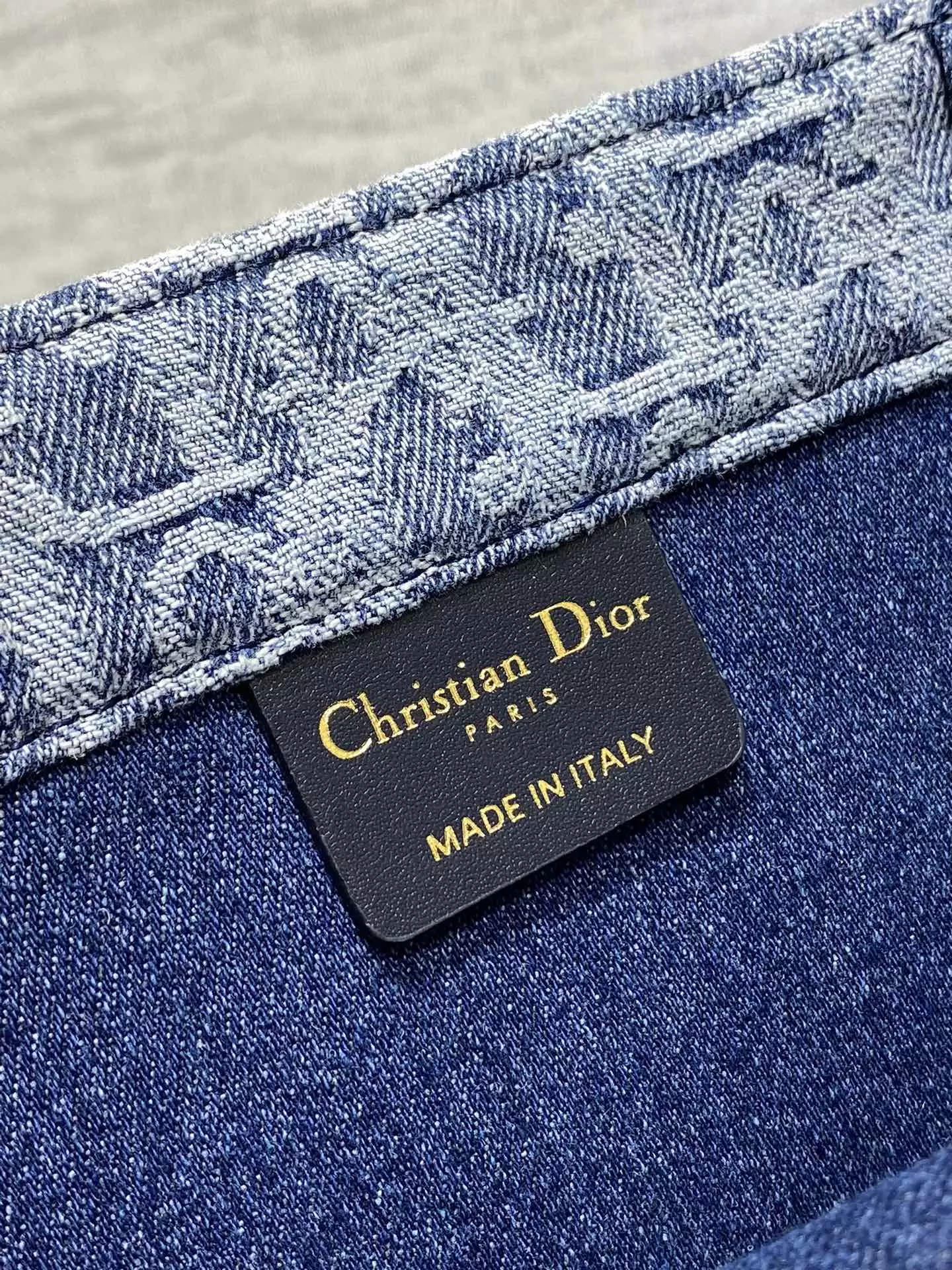 Large Dior Book Tote Blue Denim Dior Oblique Jacquard