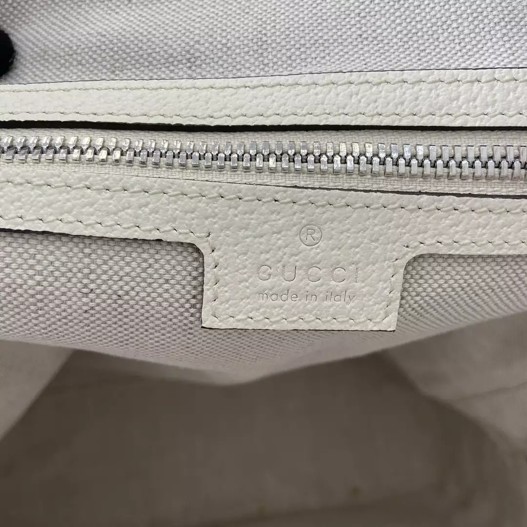 Medium GG Backpack with Tag in White GG Supreme Canvas