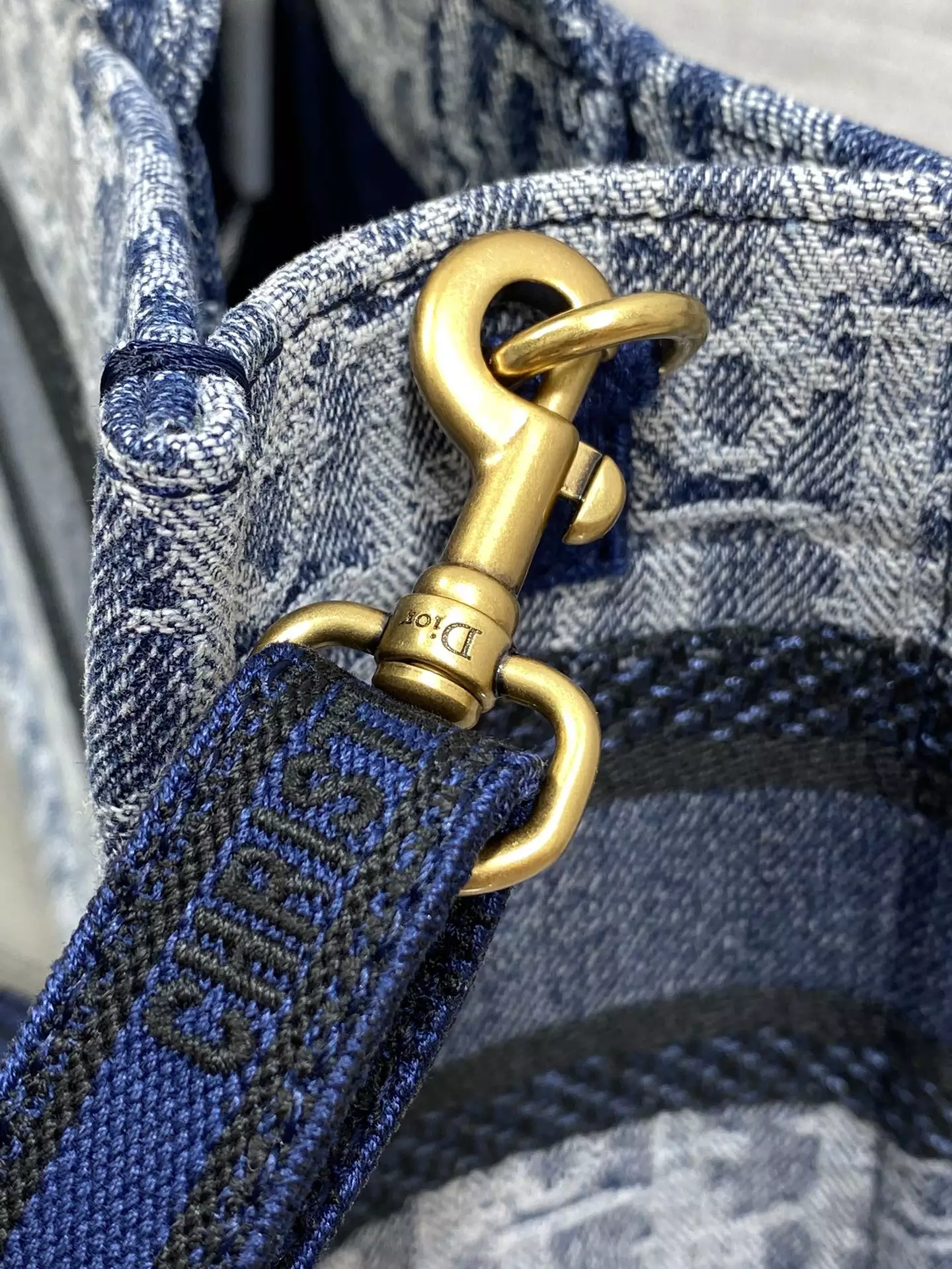 Mini Dior Book Tote Blue Denim Dior Oblique Jacquard