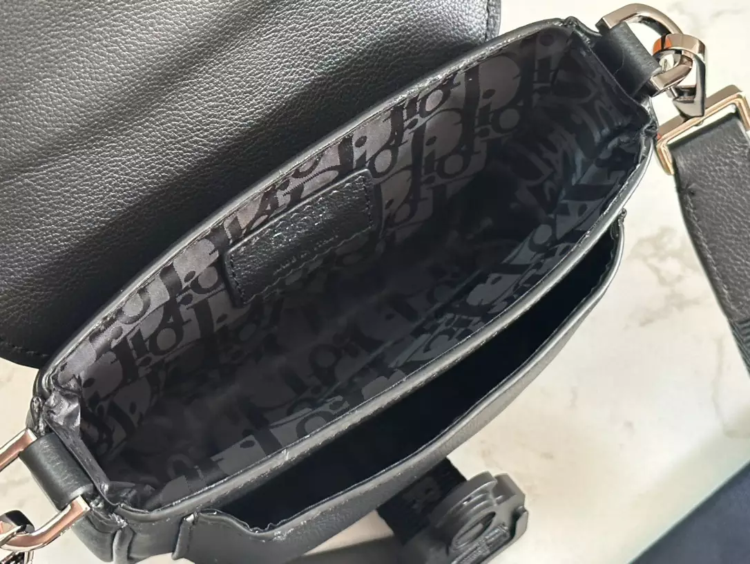 Mini Dior Hit The Road Bag Black Grained Calfskin