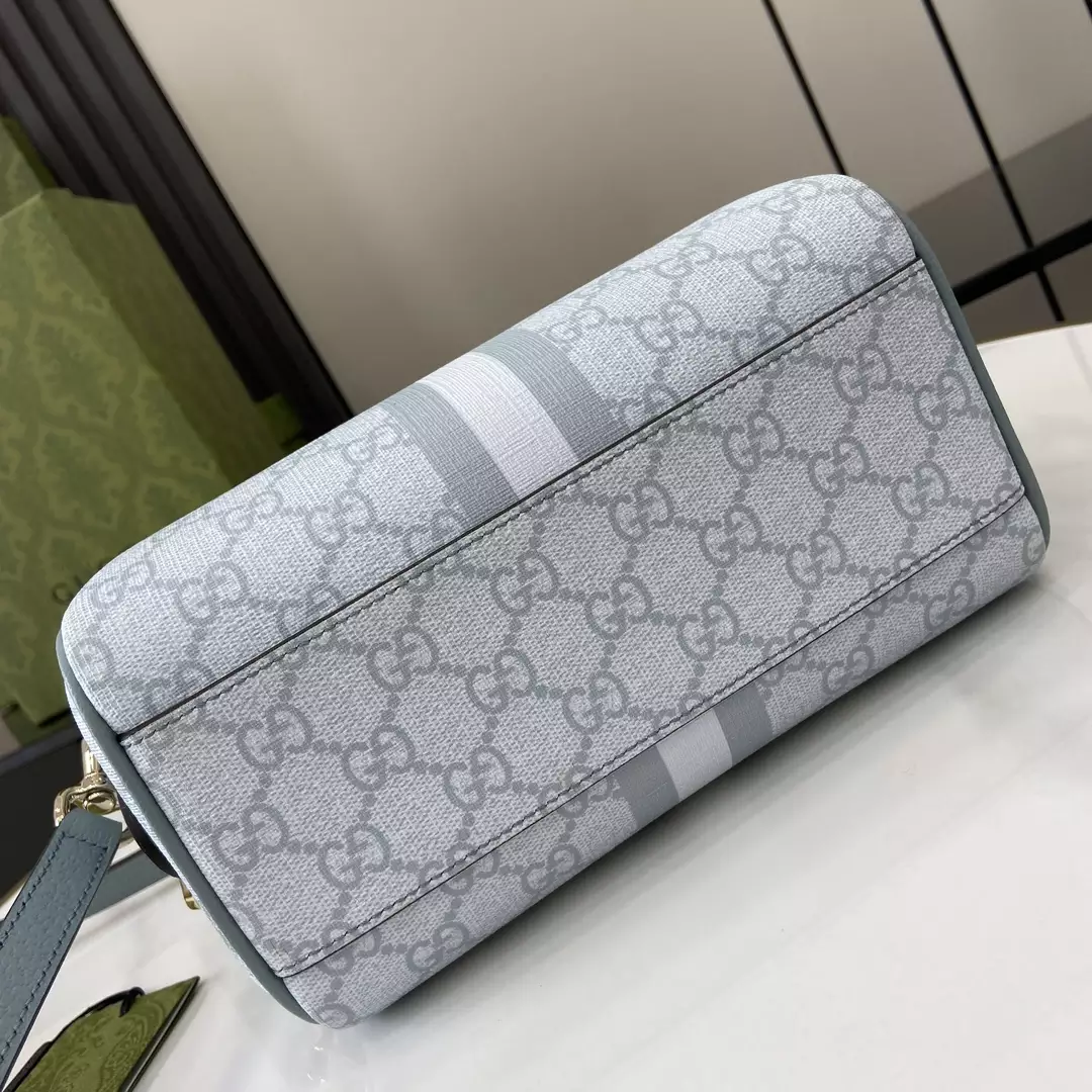 Ophidia GG Super Mini Bag in Dusty Blue GG Supreme