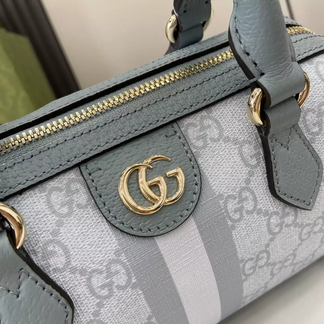 Ophidia GG Super Mini Bag in Dusty Blue GG Supreme