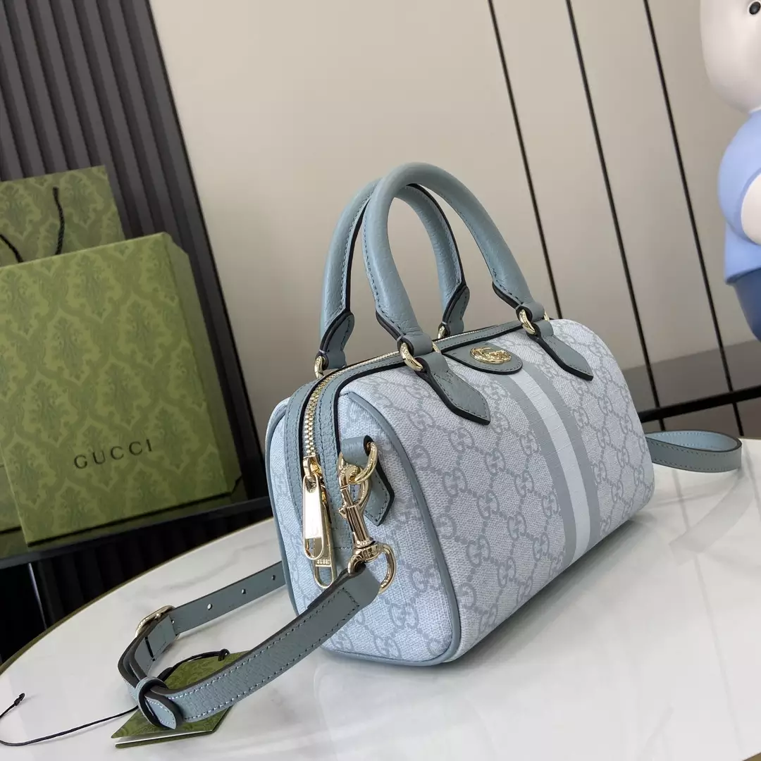 Ophidia GG Super Mini Bag in Dusty Blue GG Supreme