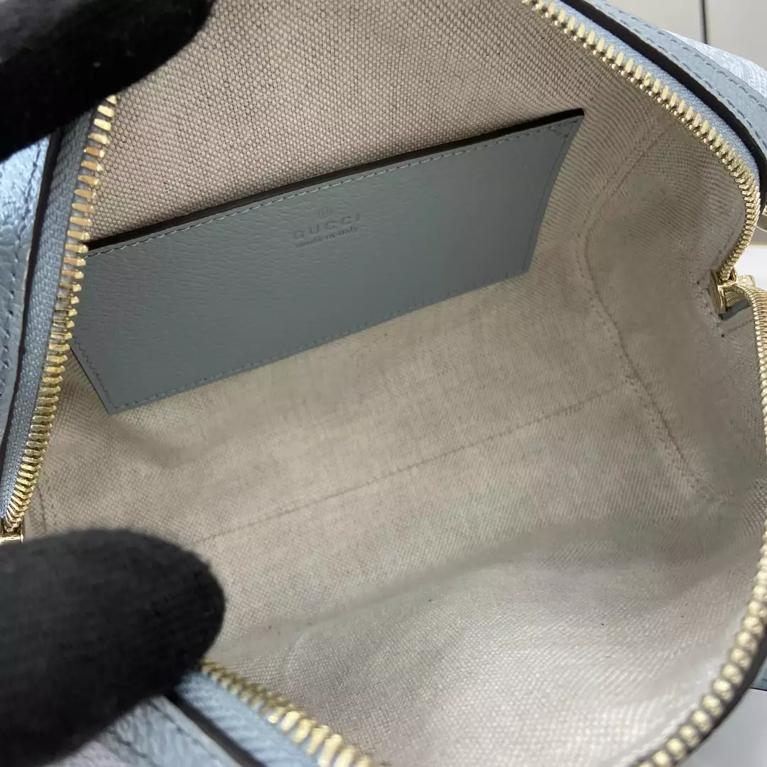 Ophidia GG Super Mini Bag in Dusty Blue GG Supreme